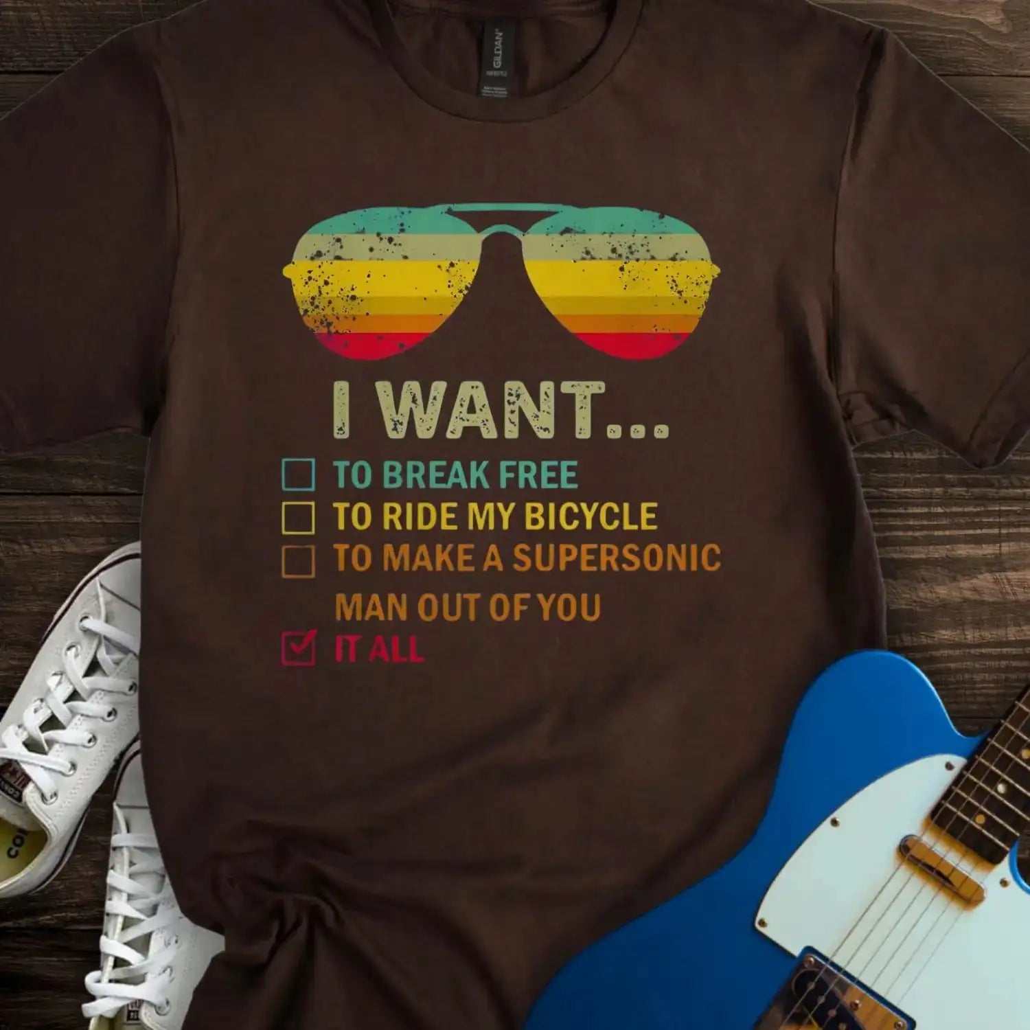 I want... T-shirt Dark Chocolate