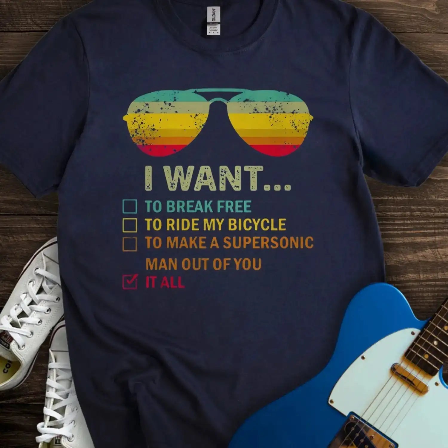 I want... T-shirt Navy
