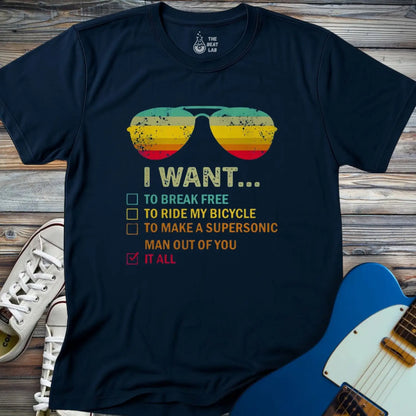I want... T-shirt - Navy / S - T-Shirt