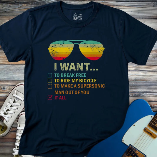 I want... T-shirt - Navy / S - T-Shirt