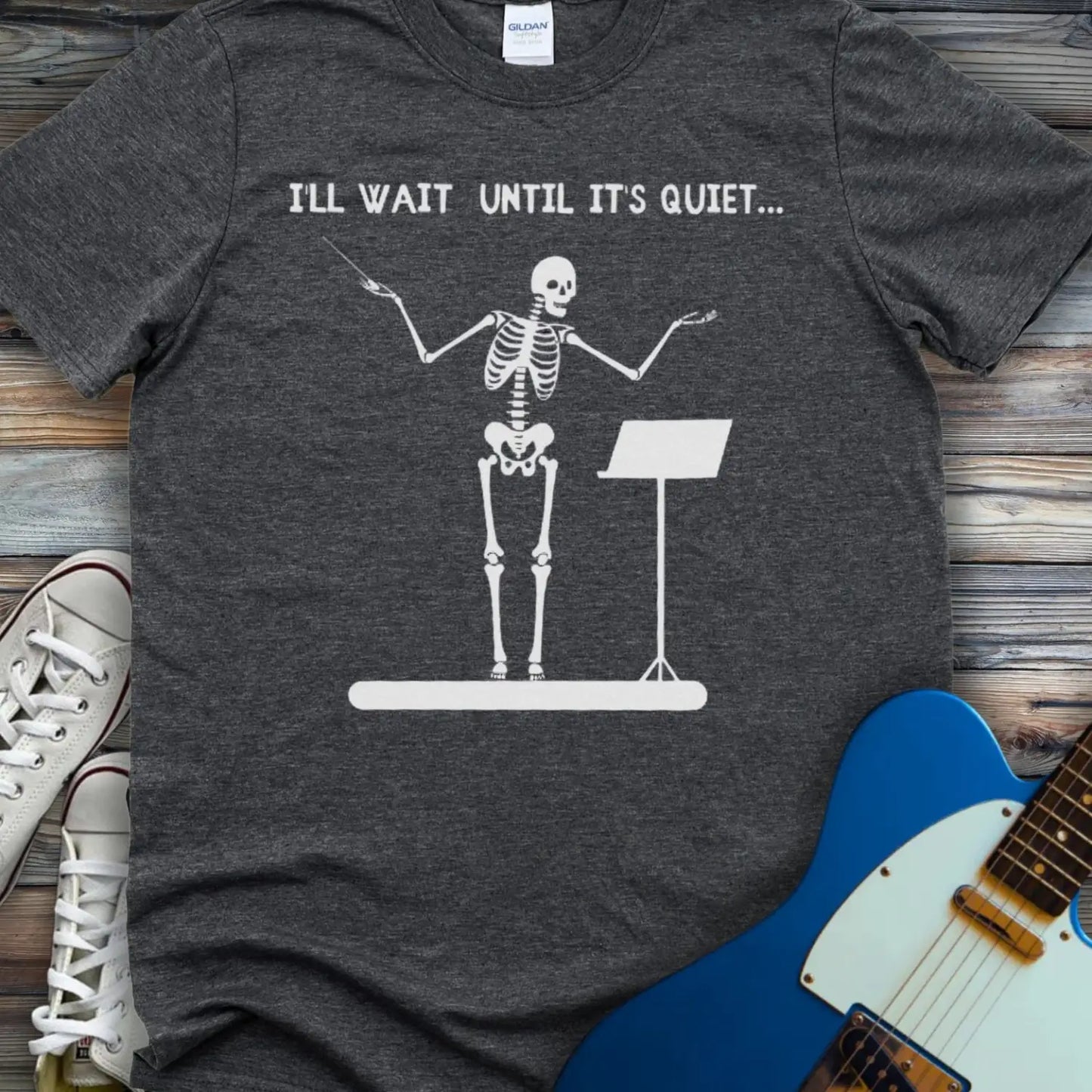 I’ll Wait Until It’s Quiet T-shirt - Dark Heather Grey / S - T-Shirt