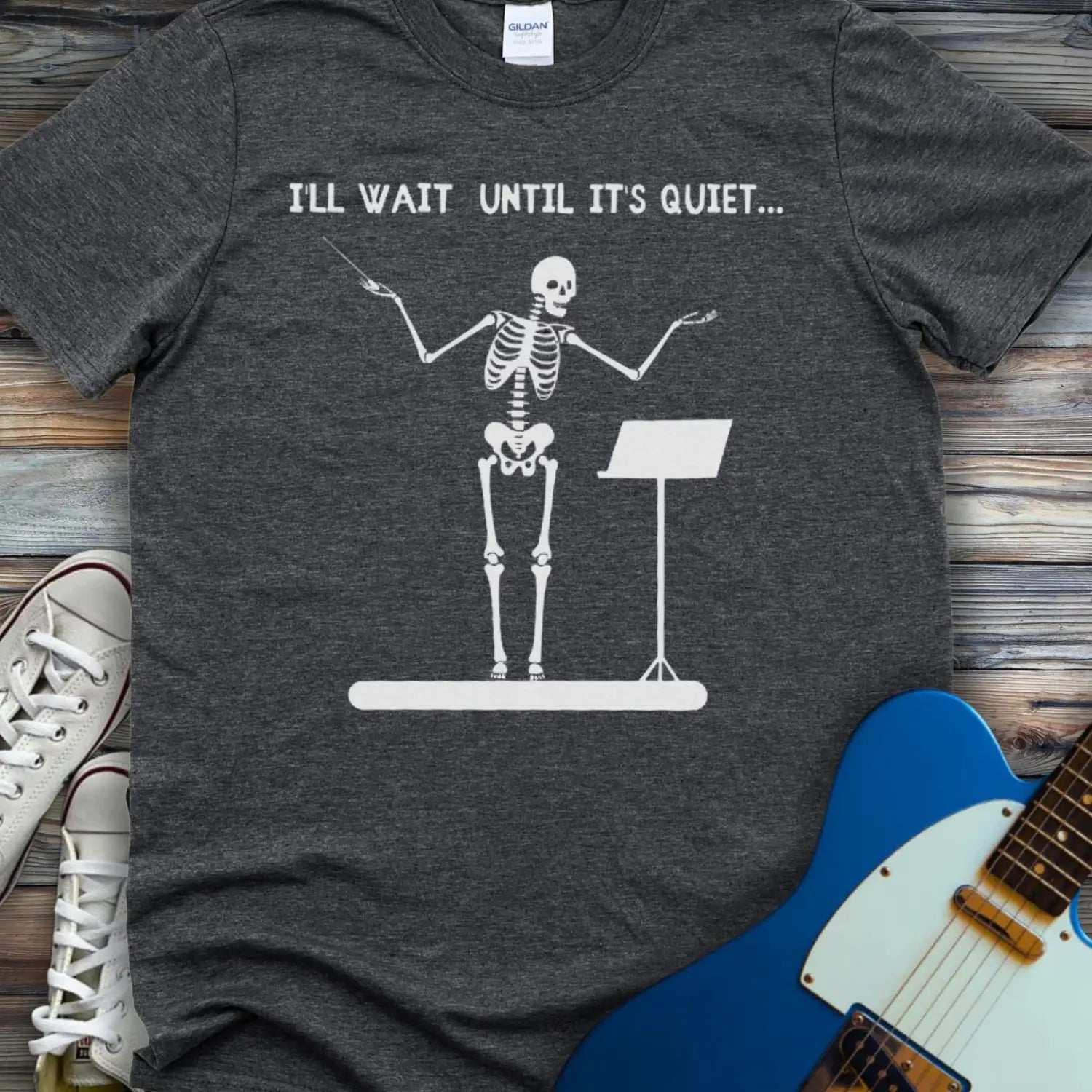 I’ll Wait Until It’s Quiet T-shirt - Dark Heather Grey / S - T-Shirt