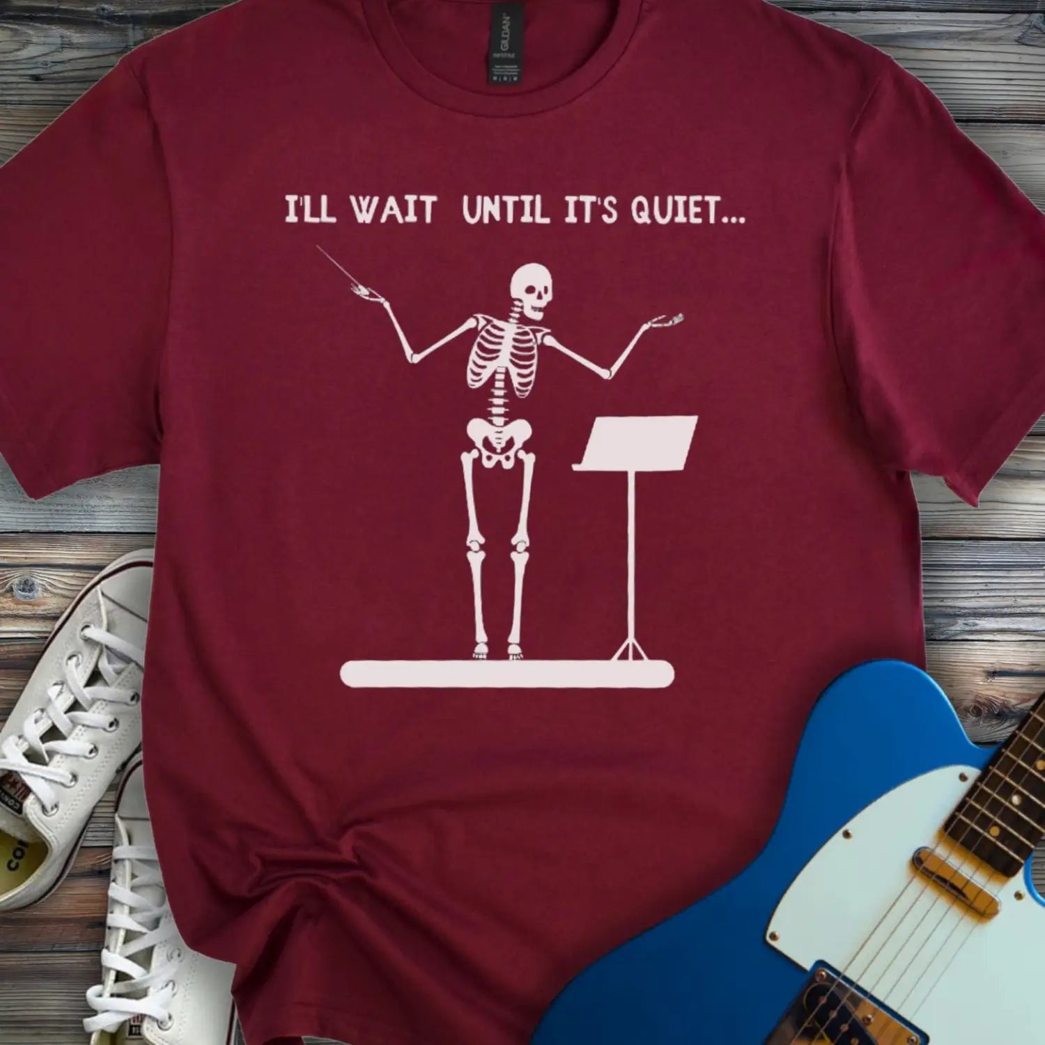 I’ll Wait Until It’s Quiet T-shirt - Maroon / S - T-Shirt