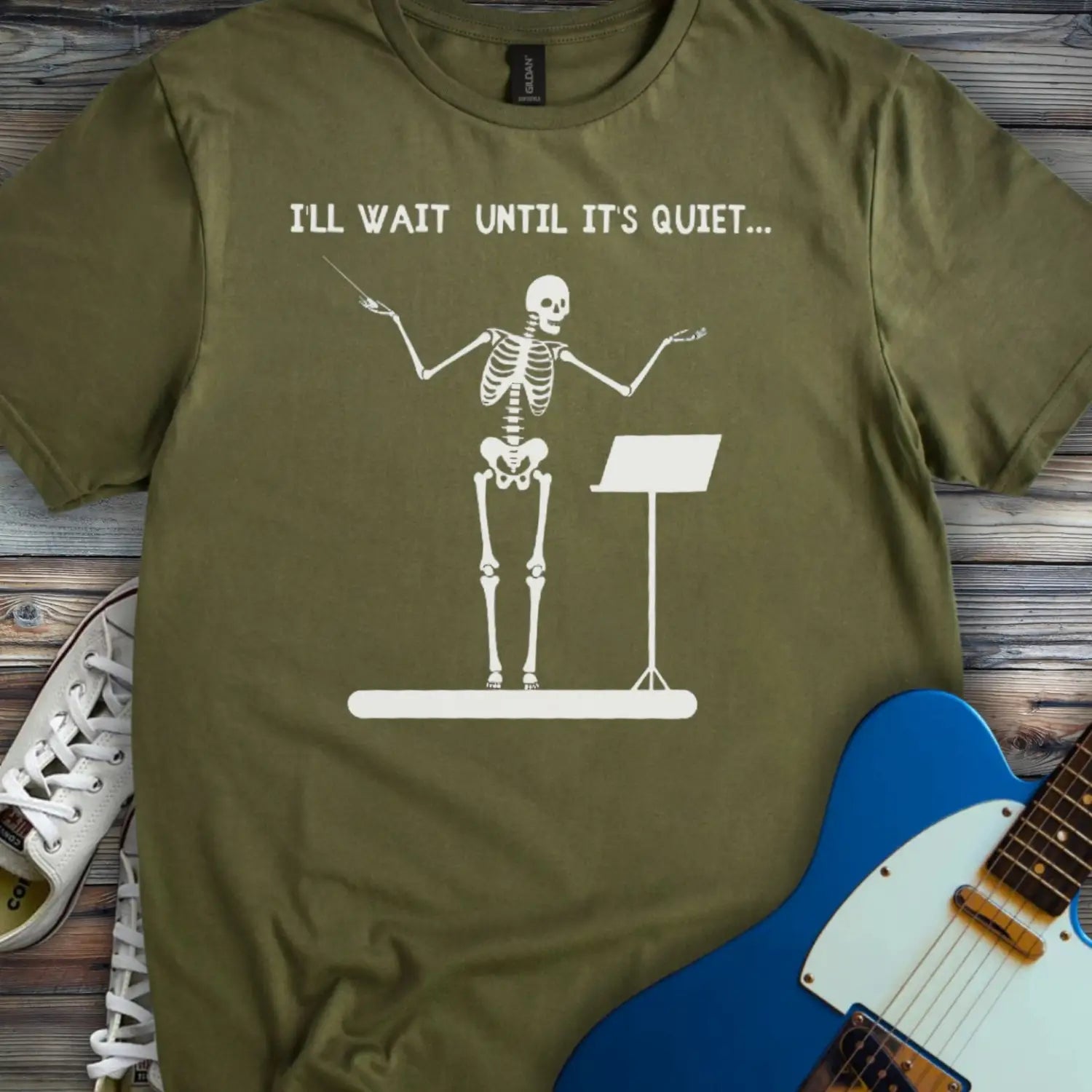 I’ll Wait Until It’s Quiet T-shirt - Military Green / S - T-Shirt
