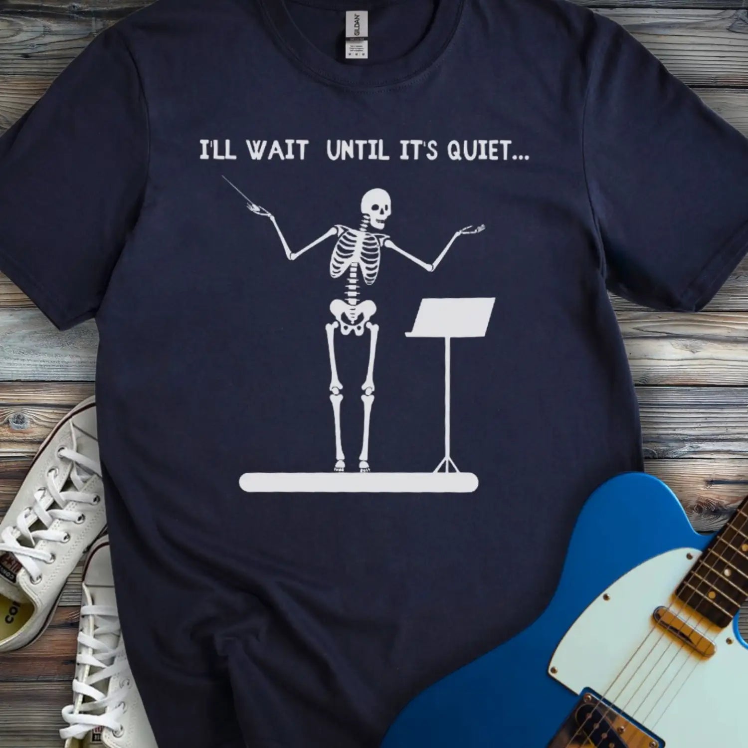 I’ll Wait Until It’s Quiet T-shirt - Navy / S - T-Shirt
