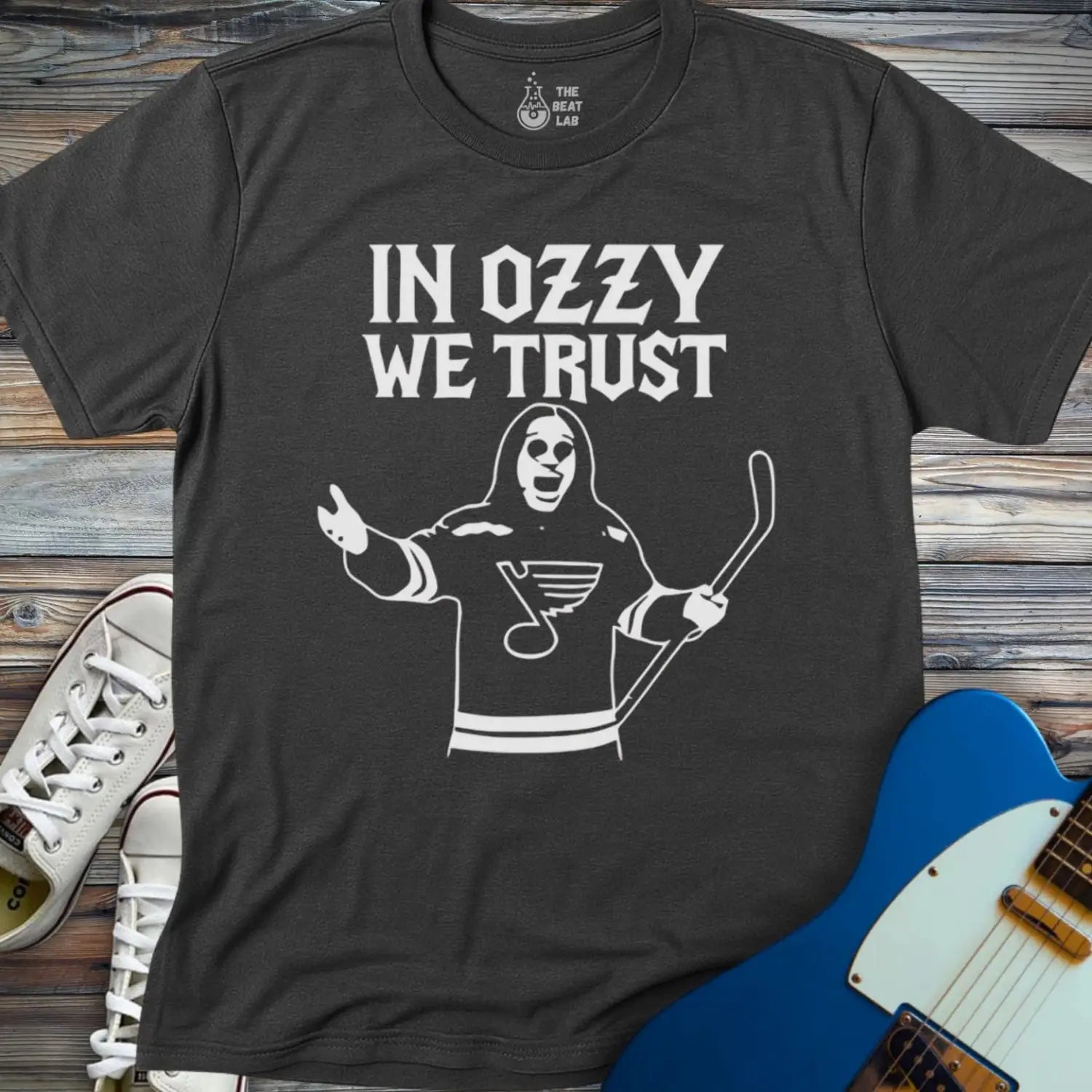 In Ozzy We Trust T-shirt - Dark Heather Grey / S - T-Shirt
