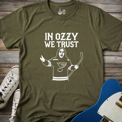 In Ozzy We Trust T-shirt - Military Green / S - T-Shirt