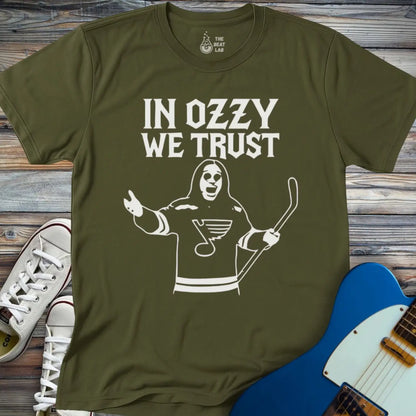 In Ozzy We Trust T-shirt - Military Green / S - T-Shirt