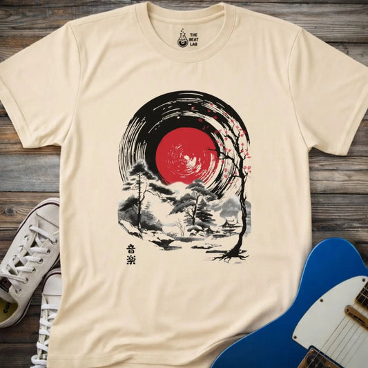 Japan Music Vinyl T-shirt - Sand / S - T-Shirt