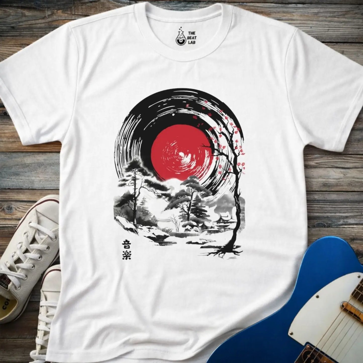 Japan Music Vinyl T-shirt - White / S - T-Shirt