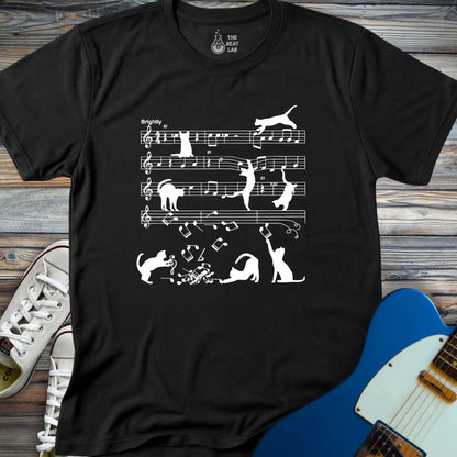 Jazz Cats Sheet Music T-shirt - Black / S - T-Shirt