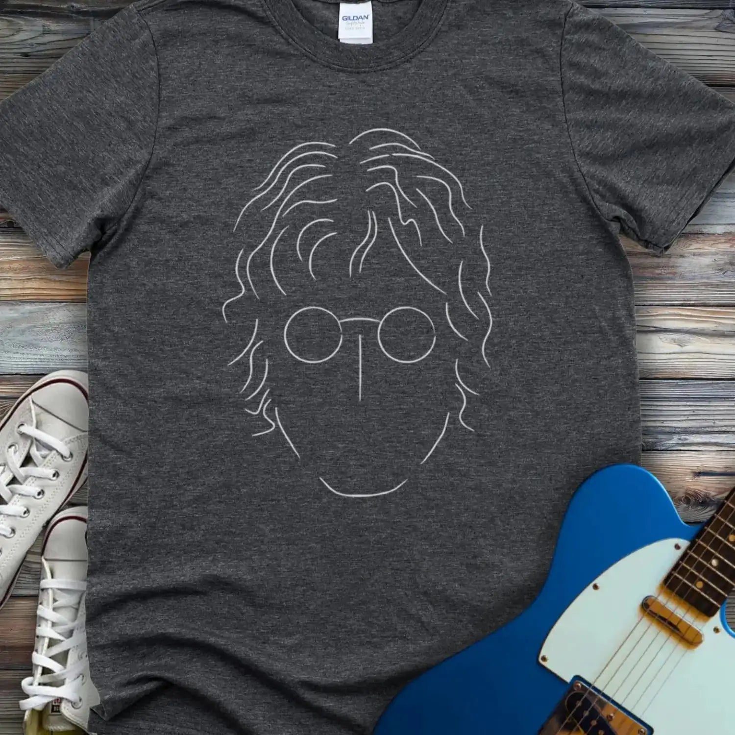 John Lennon T-shirt Dark Heather Grey