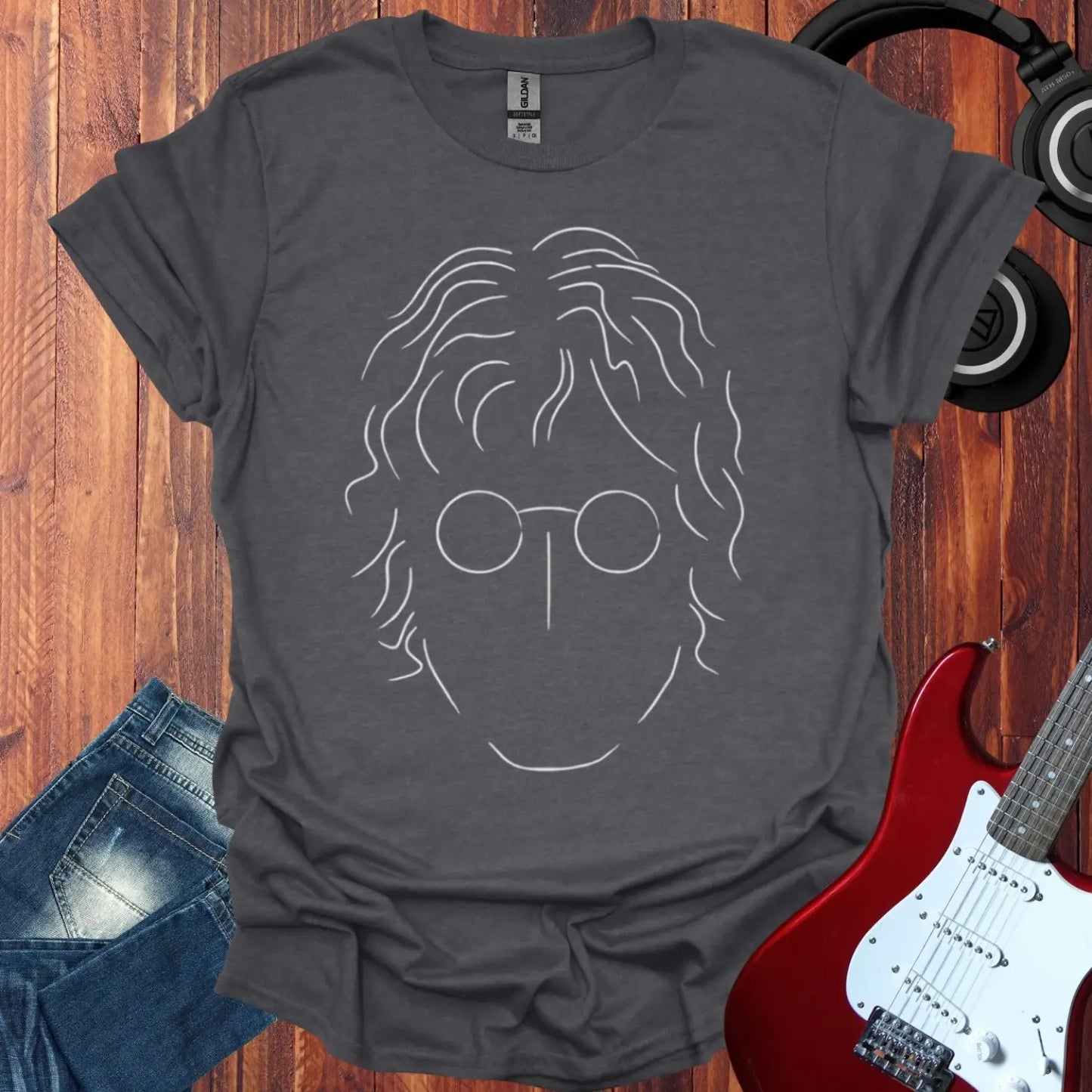 John Lennon T-shirt Dark Heather Grey