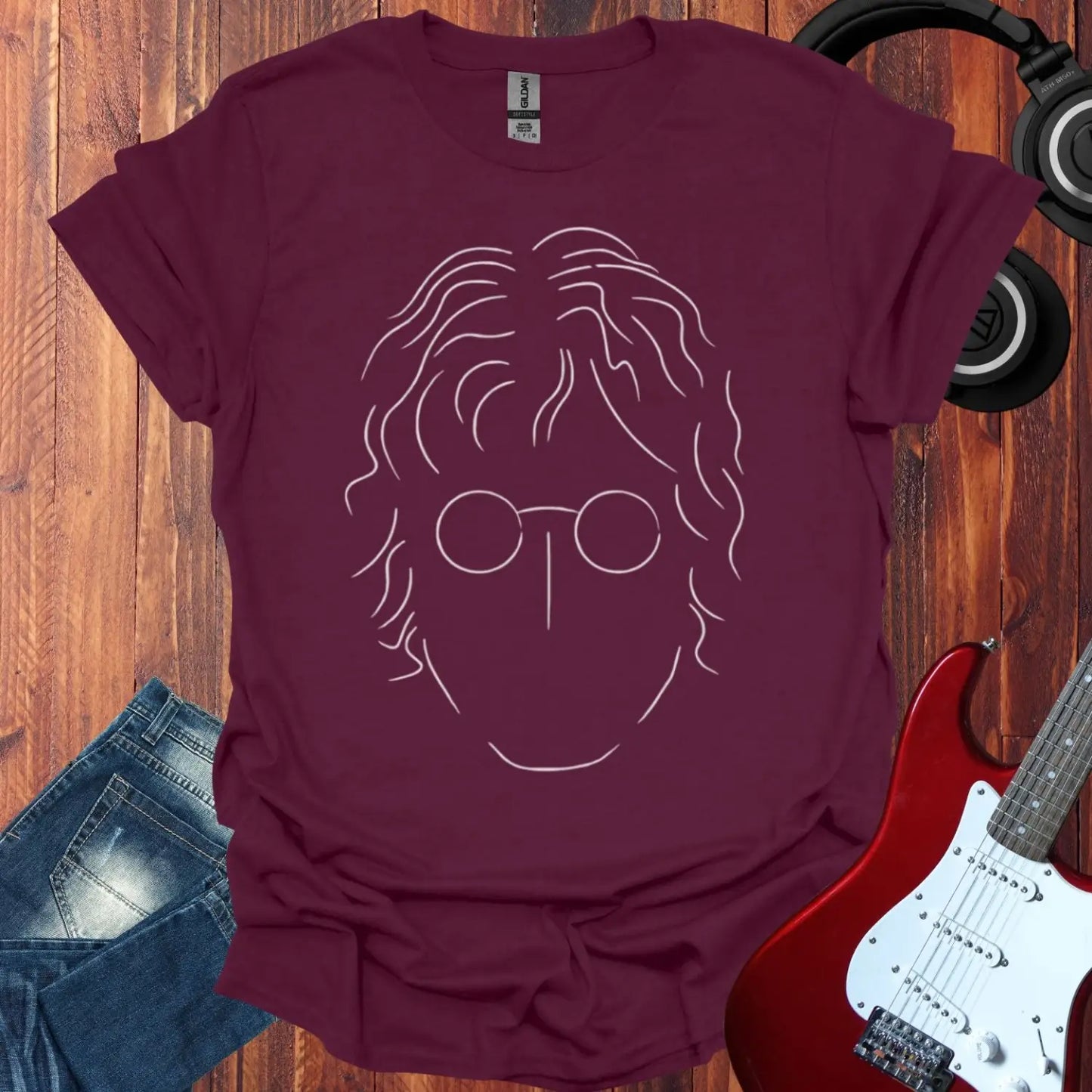 John Lennon T-shirt Maroon