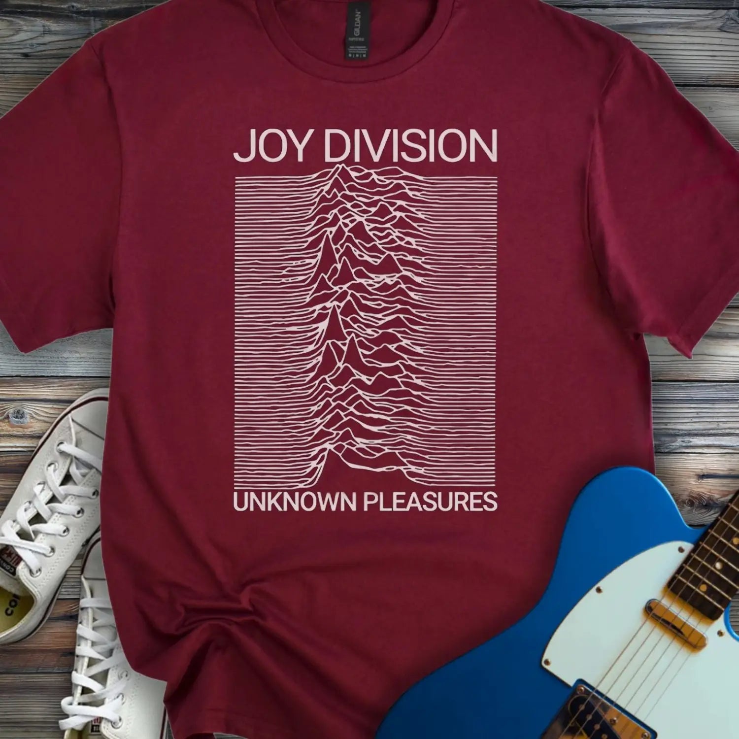 Joy Division Unknown Pleasures T-shirt - Maroon / S - T-Shirt