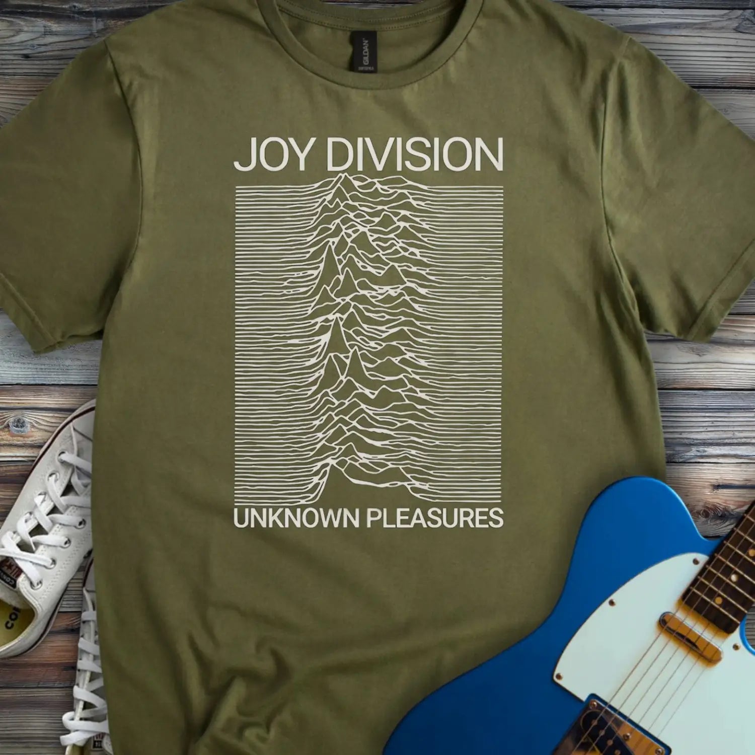 Joy Division Unknown Pleasures T-shirt - Military Green / S - T-Shirt