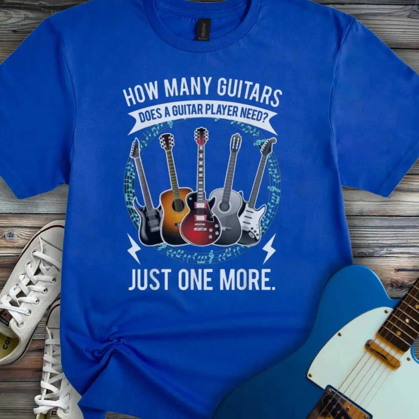 Just One More Guitar T-shirt Royal