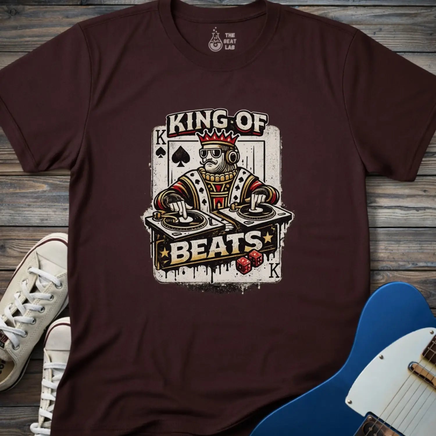 King of Beats T-shirt - Dark Chocolate / S - T-Shirt