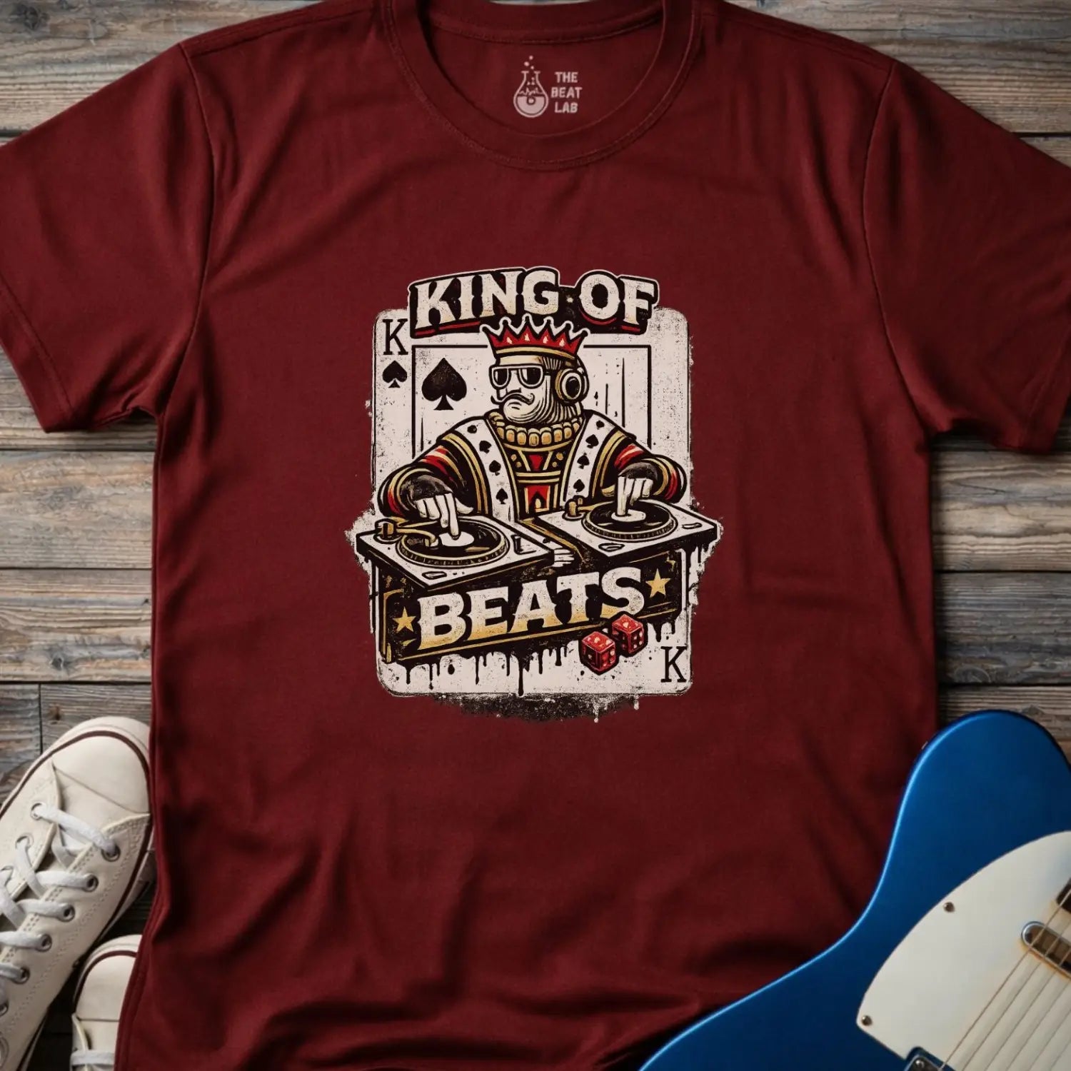 King of Beats T-shirt - Maroon / S - T-Shirt