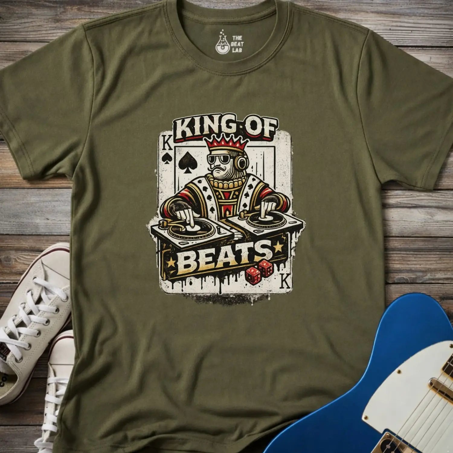 King of Beats T-shirt - Military Green / S - T-Shirt