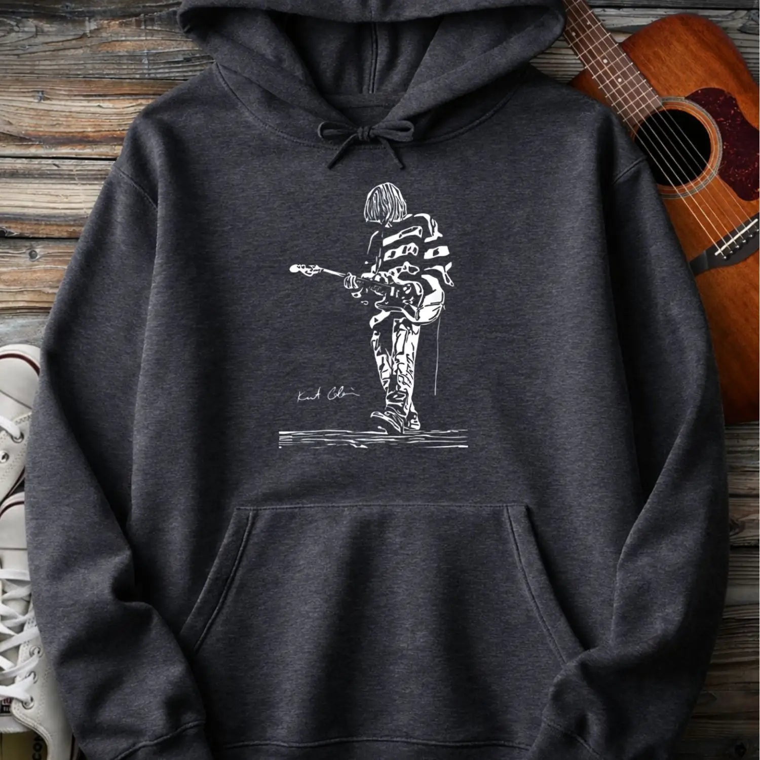 Kurt Cobain Hoodie - Dark Heather / S - Hoodie