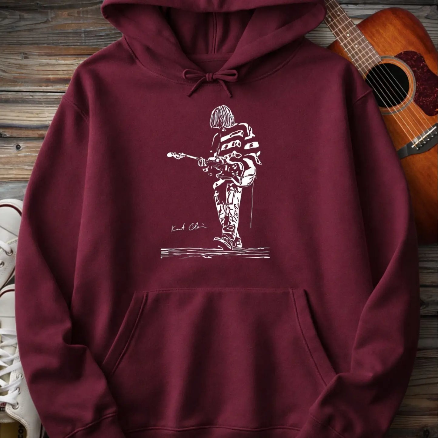 Kurt Cobain Hoodie - Maroon / S - Hoodie