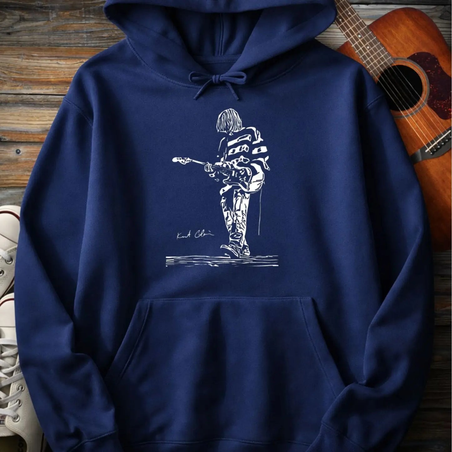 Kurt Cobain Hoodie - Navy / S - Hoodie