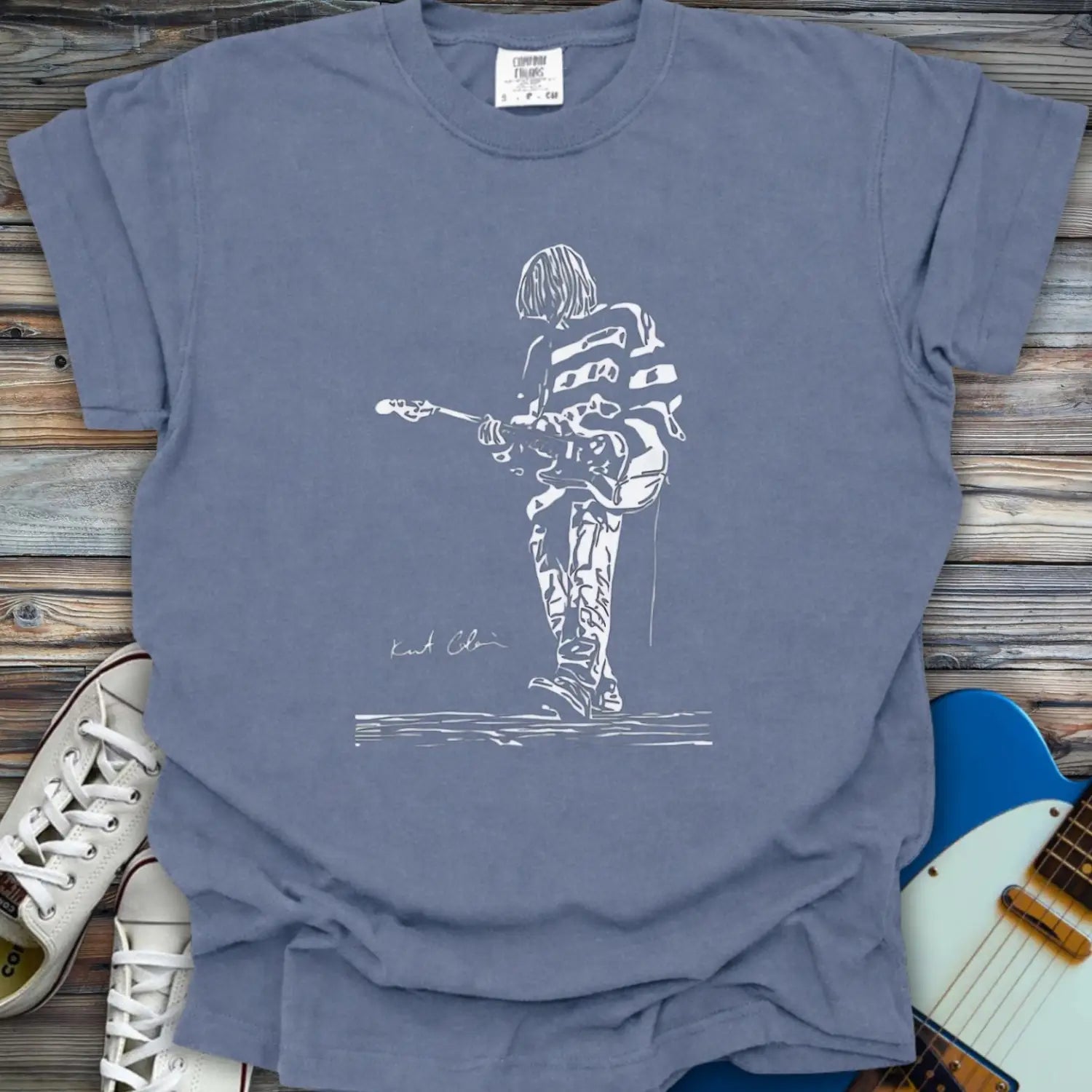 Kurt Cobain Nirvana Comfort Colors Shirt - Blue Jean / S - T-Shirt