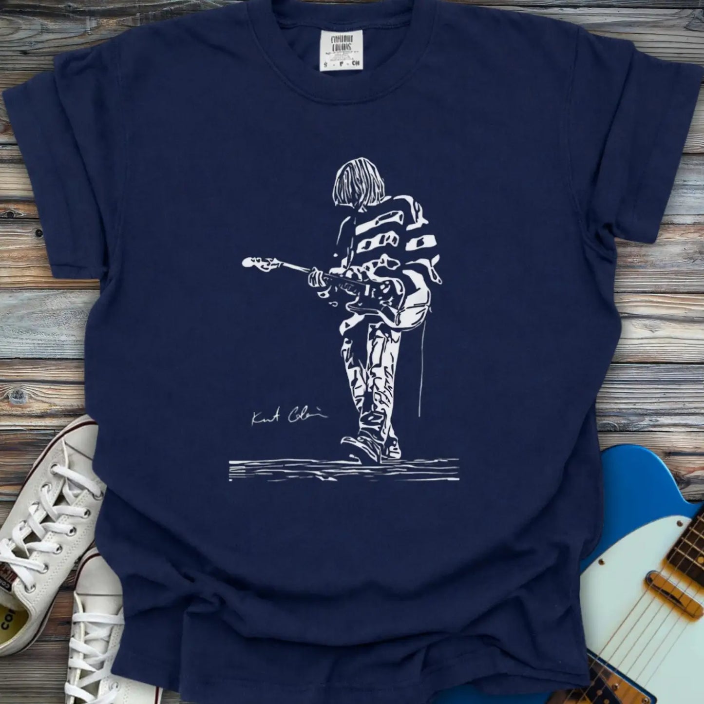 Kurt Cobain Nirvana Comfort Colors Shirt - True Navy / S - T-Shirt