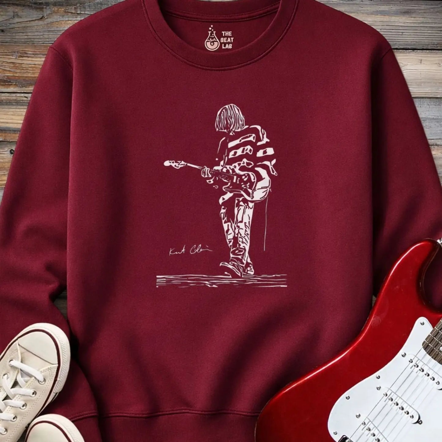 Kurt Cobain Sweatshirt - Maroon / S - Sweatshirt