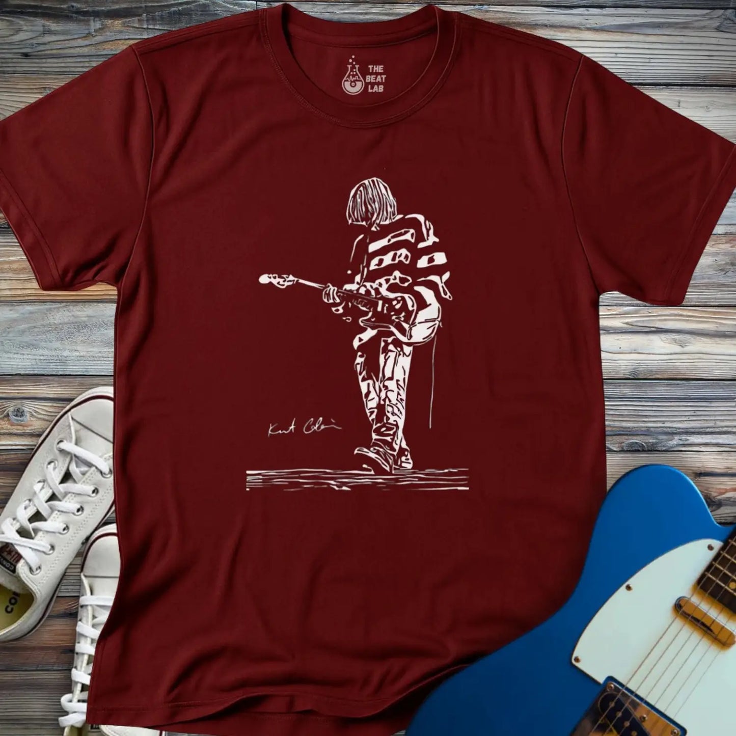 Kurt Cobain T-shirt - Maroon / S - T-Shirt