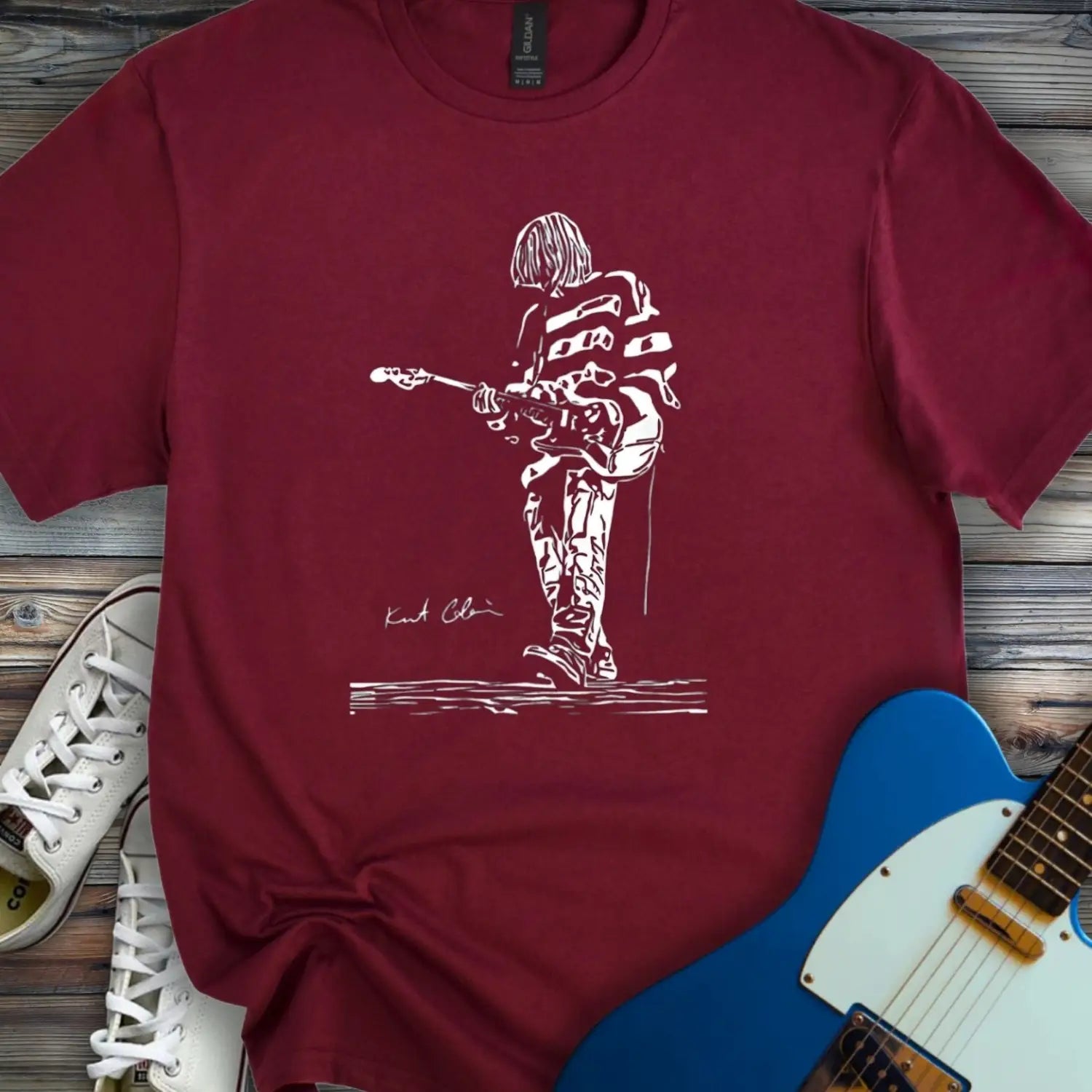 Kurt Cobain T-shirt Maroon