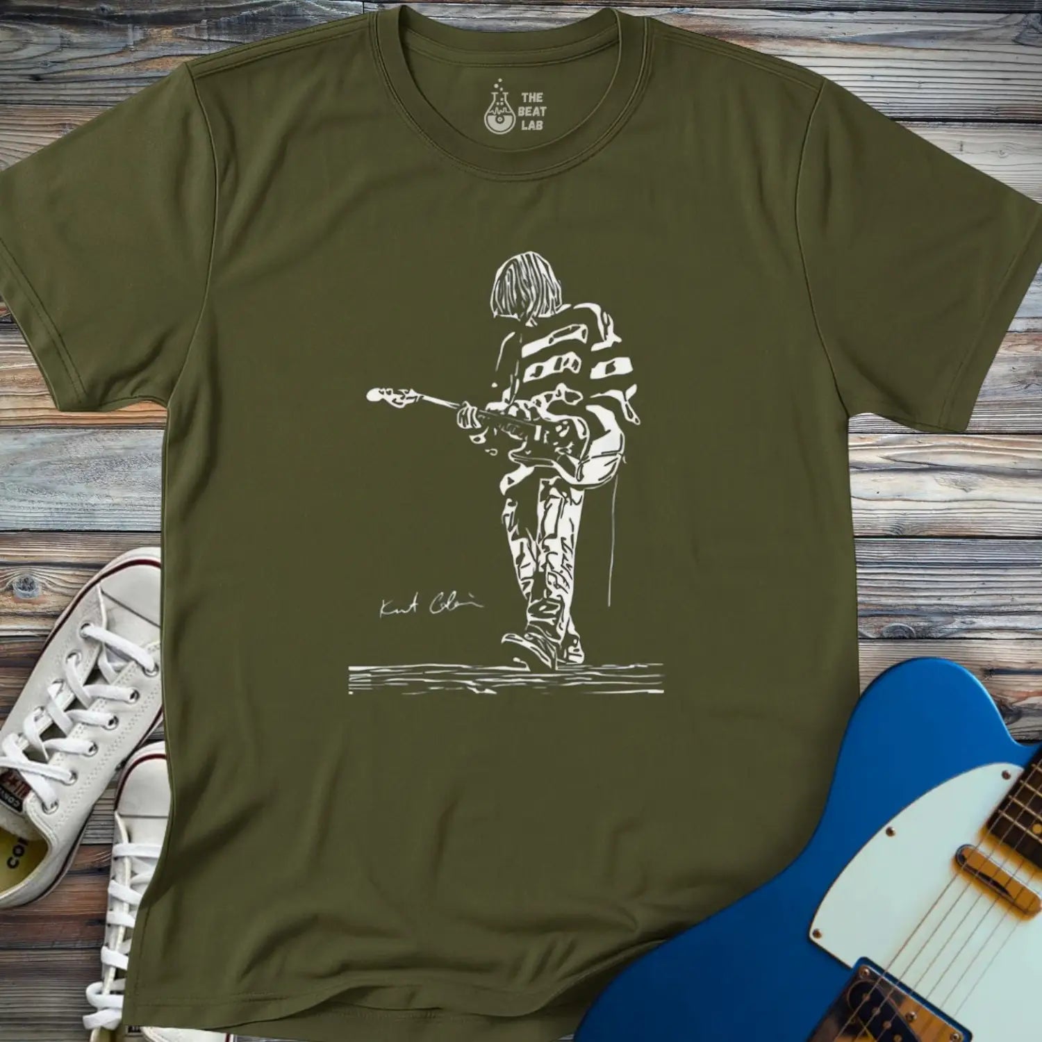 Kurt Cobain T-shirt - Military Green / S - T-Shirt