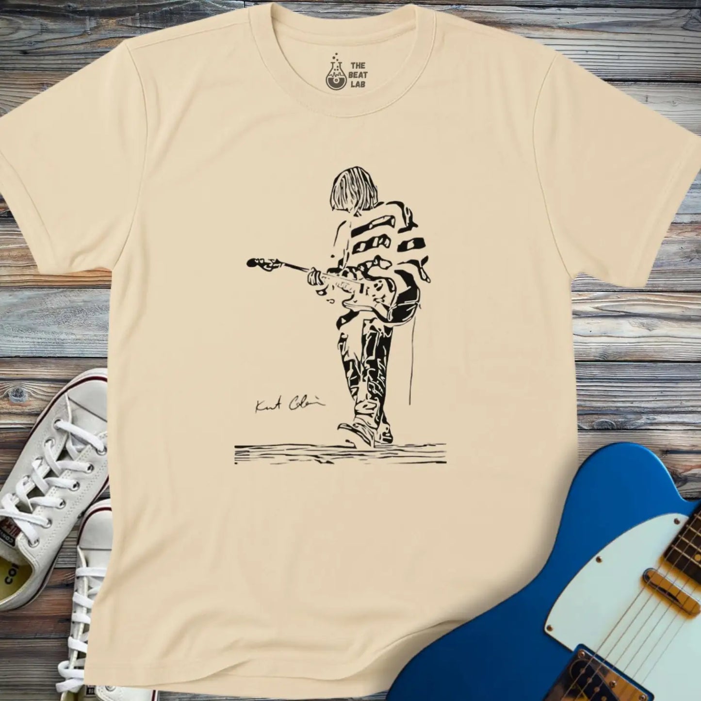 Kurt Cobain T-shirt - Sand / S - T-Shirt