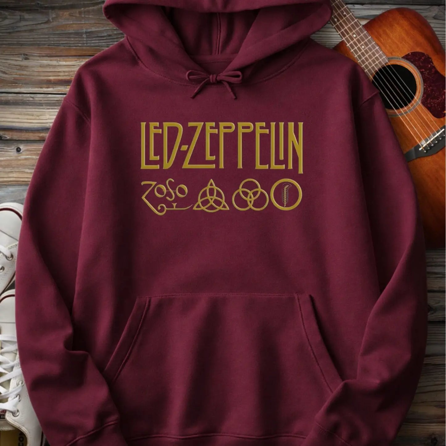 Led Zeppelin Hoodie - Maroon / S - Hoodie