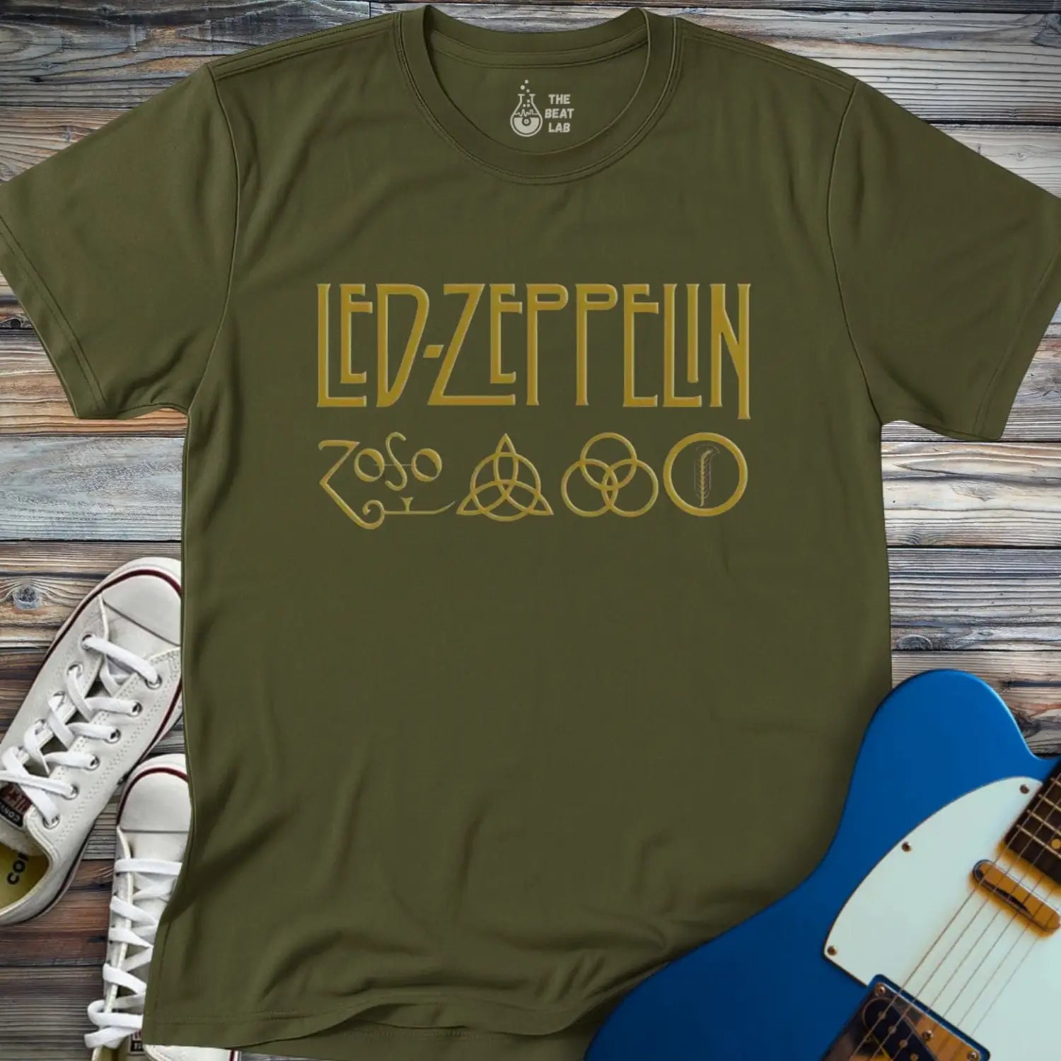 Led Zeppelin T-shirt - Military Green / S - T-Shirt