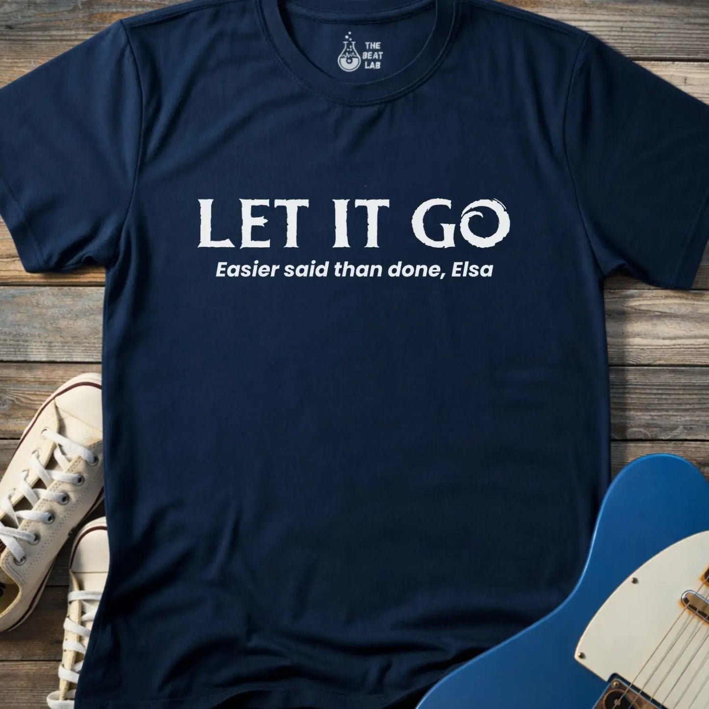 Let it Go T-shirt - Navy / S - T-Shirt