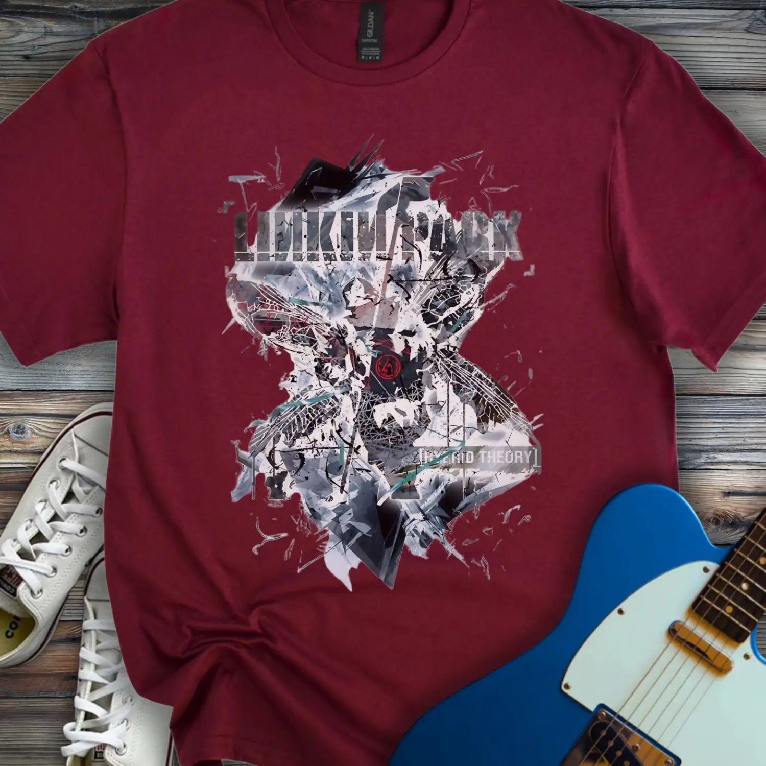 Linkin Park Hybrid Theory T-shirt - Maroon / S - T-Shirt