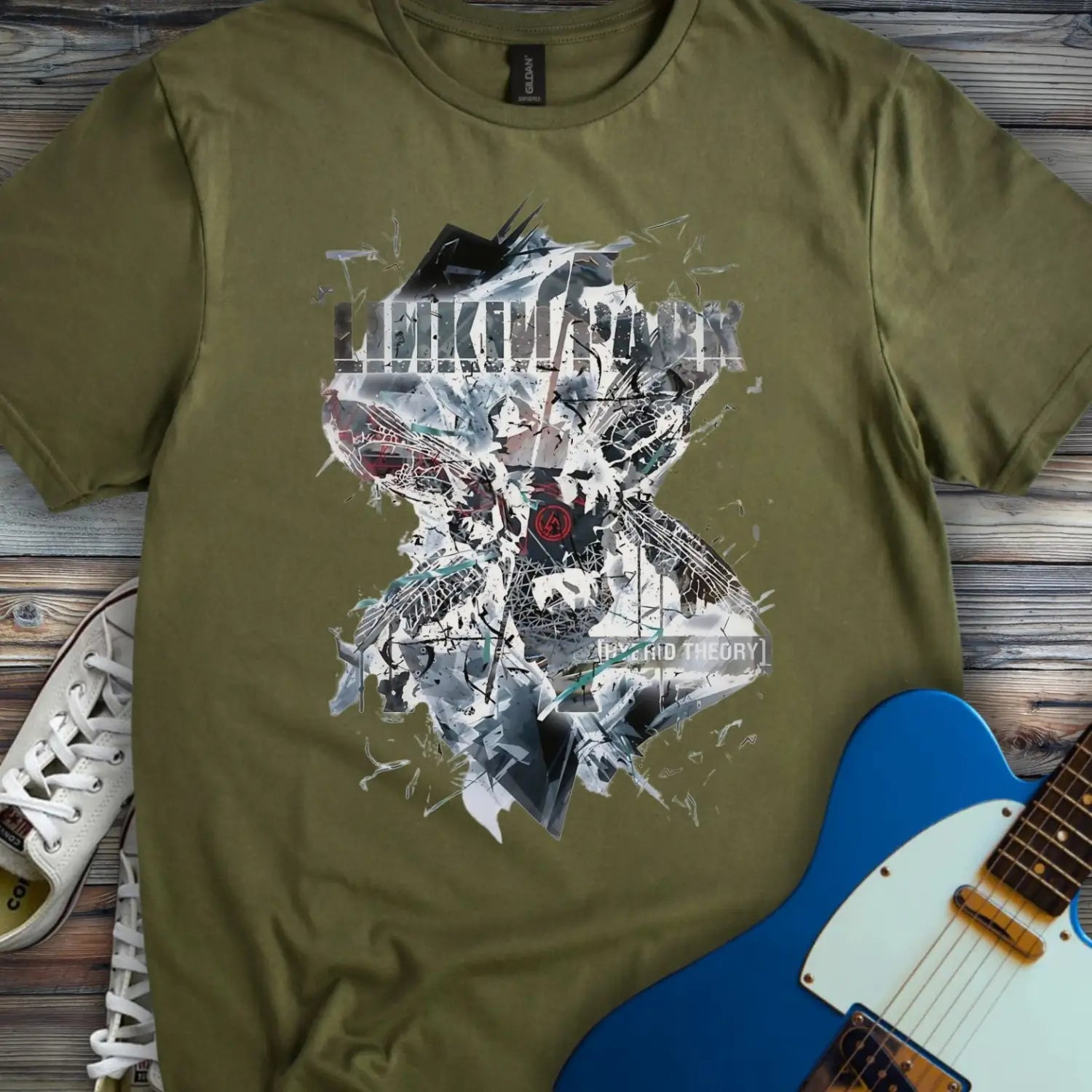 Linkin Park Hybrid Theory T-shirt - Military Green / S - T-Shirt