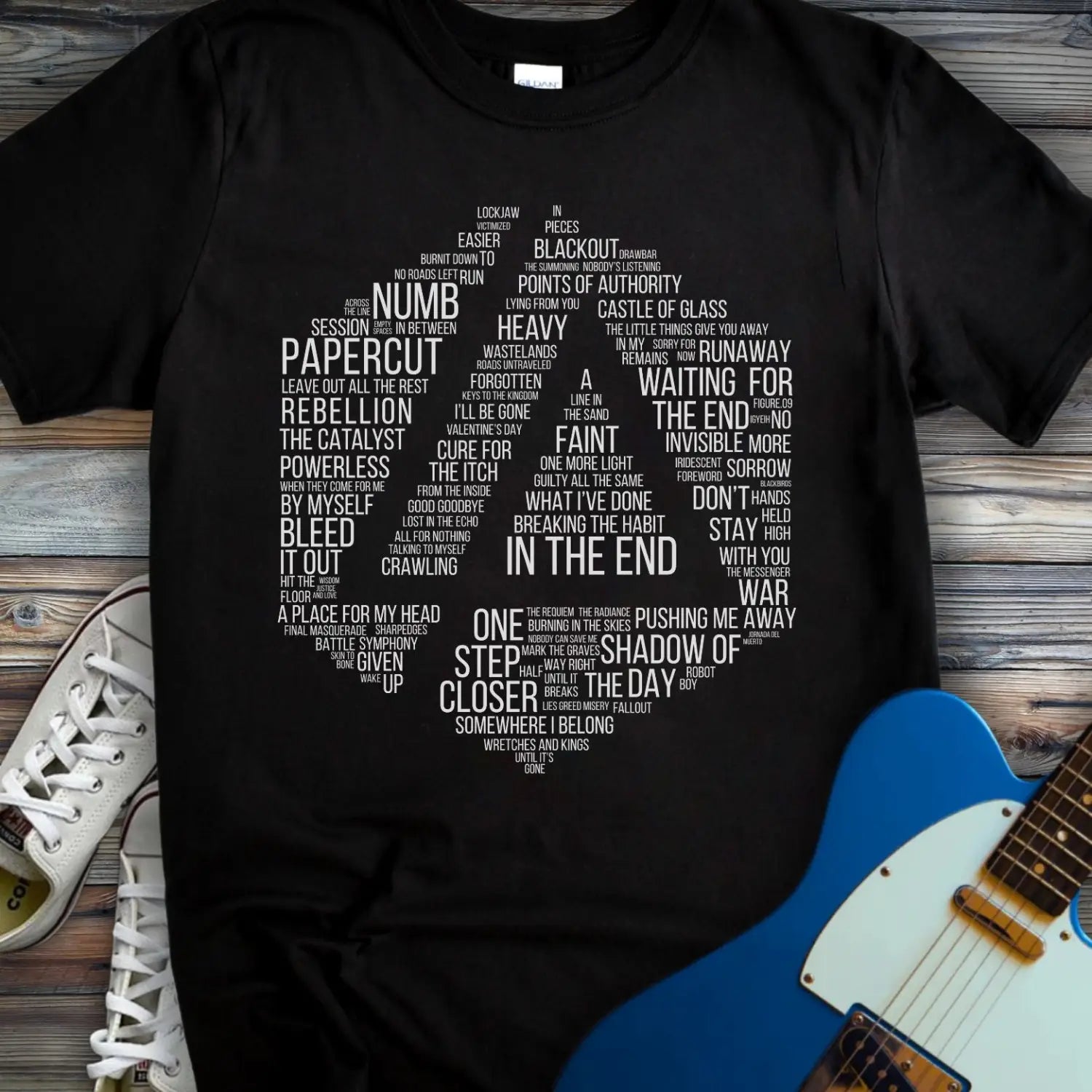 Linkin Park Typographic tribute T-shirt - Black / S - T-Shirt