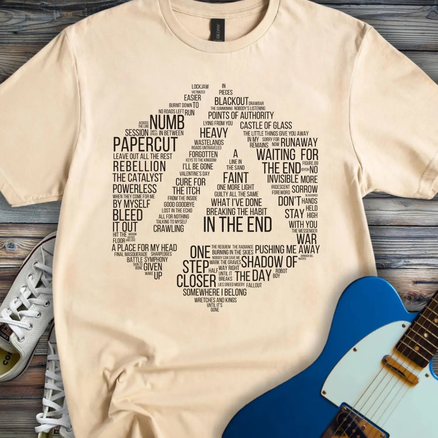 Linkin Park Typographic tribute T-shirt - Sand / S - T-Shirt