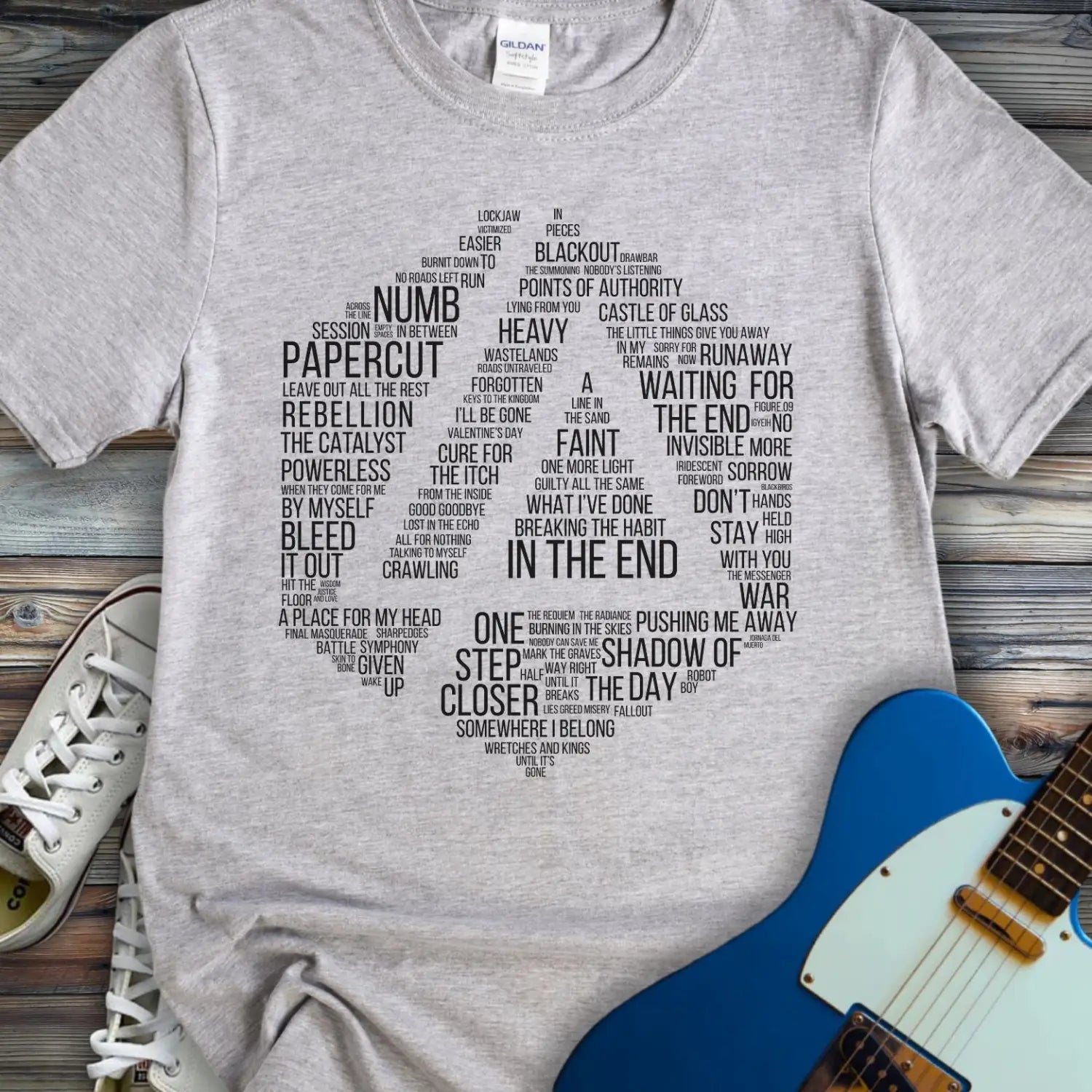 Linkin Park Typographic tribute T-shirt - Sport Grey / S - T-Shirt