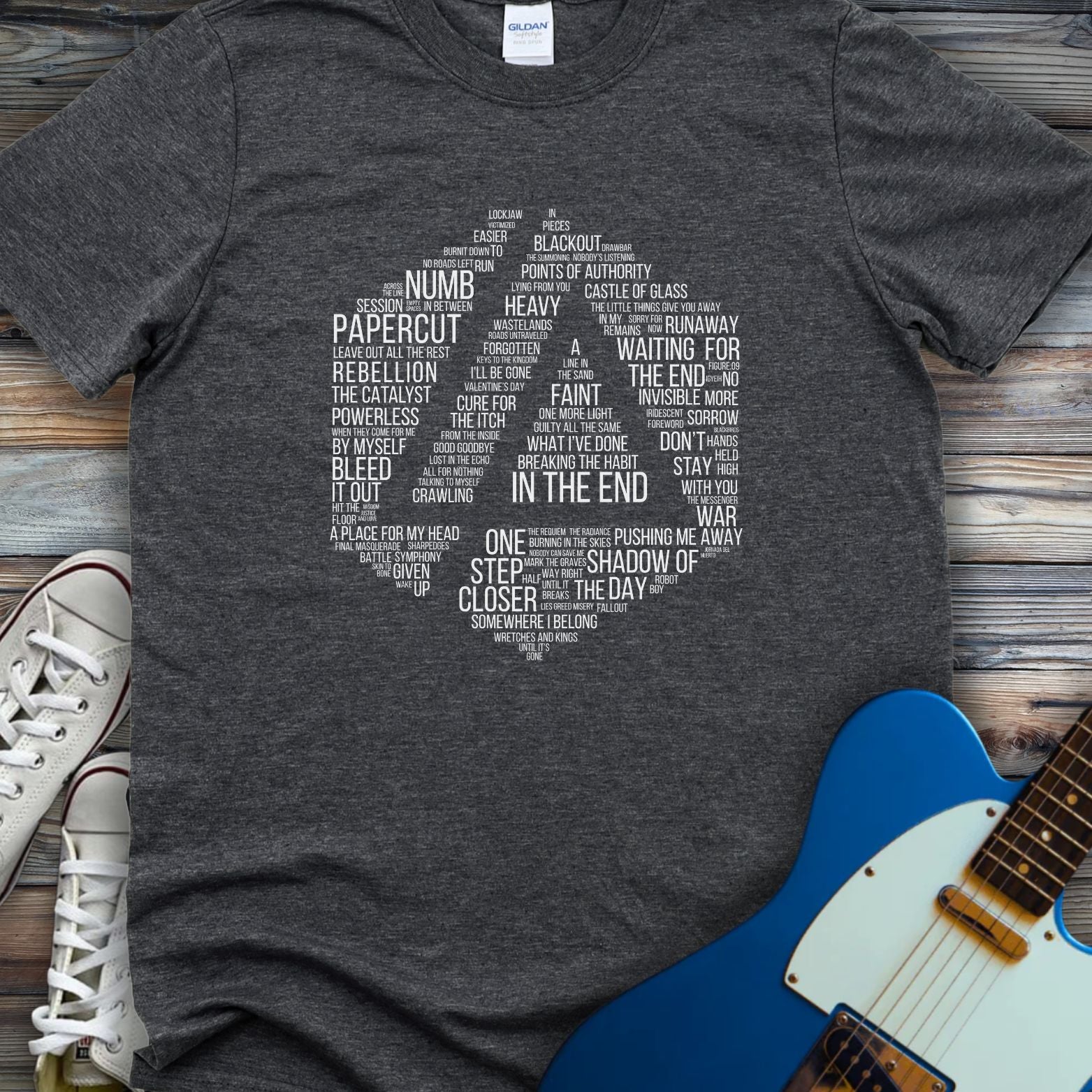 Linkin Park Typography T-shirt Dark Heather Grey