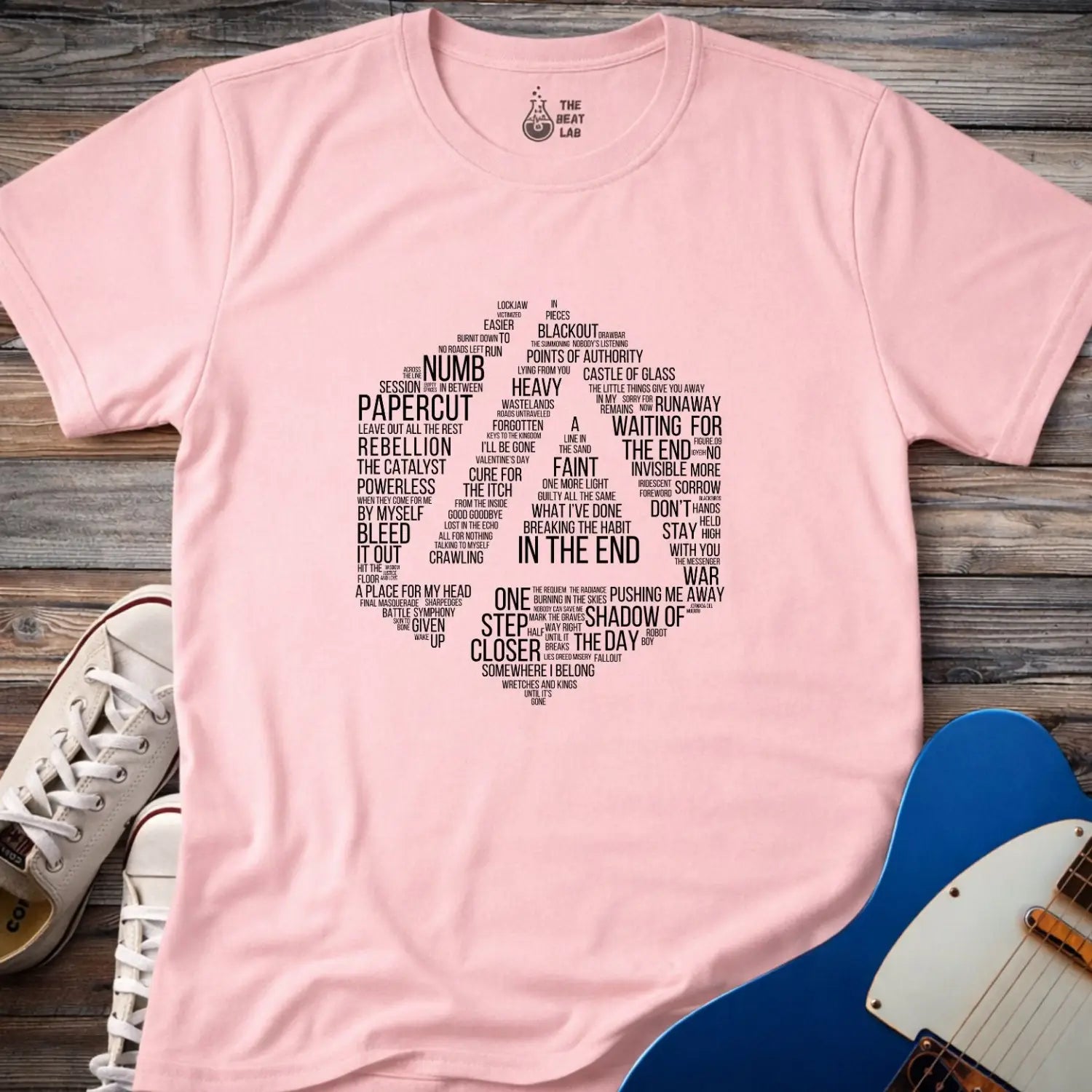 Linkin Park Typography T-shirt - Light Pink / S - T-Shirt