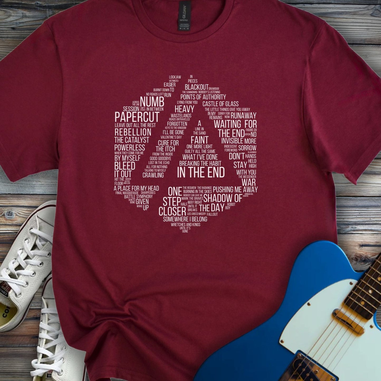 Linkin Park Typography T-shirt Maroon