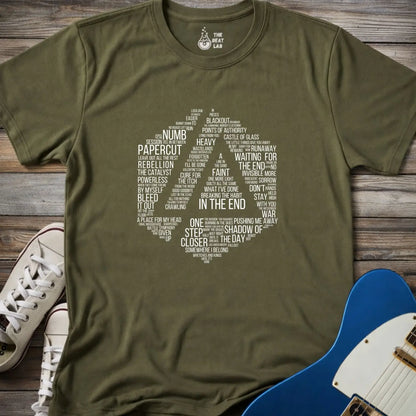 Linkin Park Typography T-shirt - Military Green / S - T-Shirt