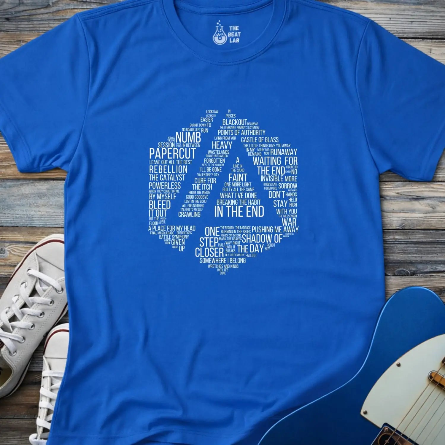 Linkin Park Typography T-shirt - Royal / S - T-Shirt