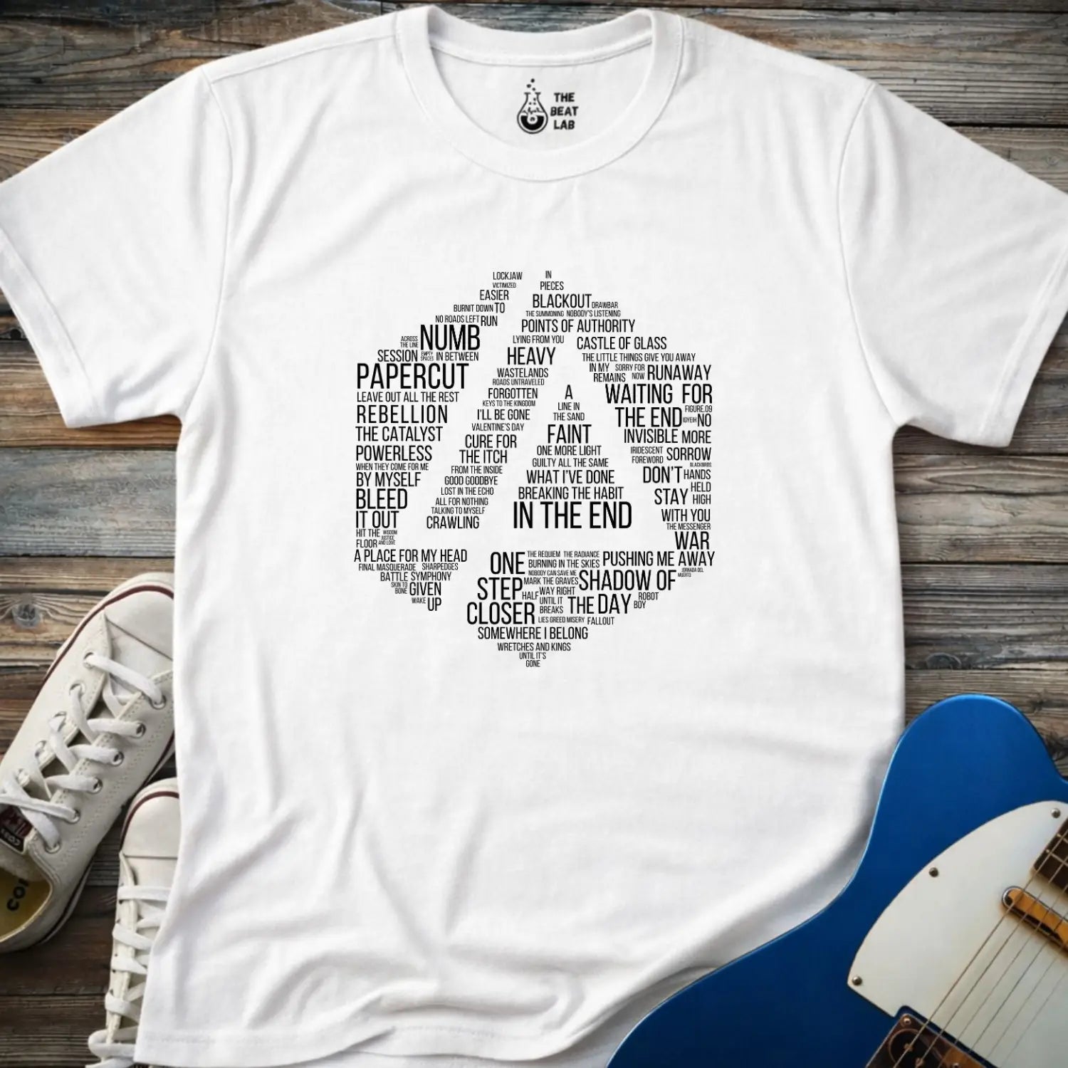 Linkin Park Typography T-shirt - White / S - T-Shirt