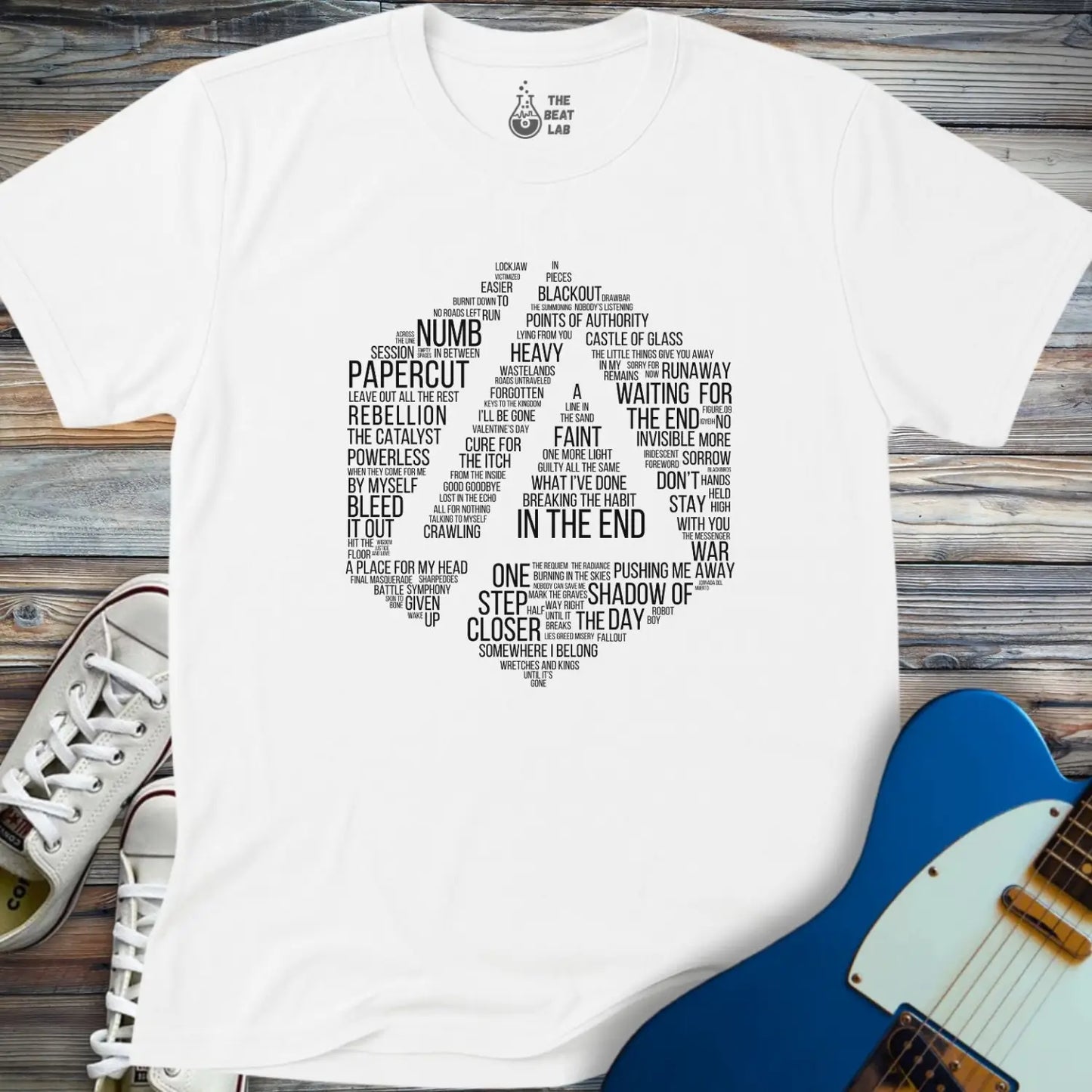 Linkin Park Typography T-shirt - White / S - T-Shirt
