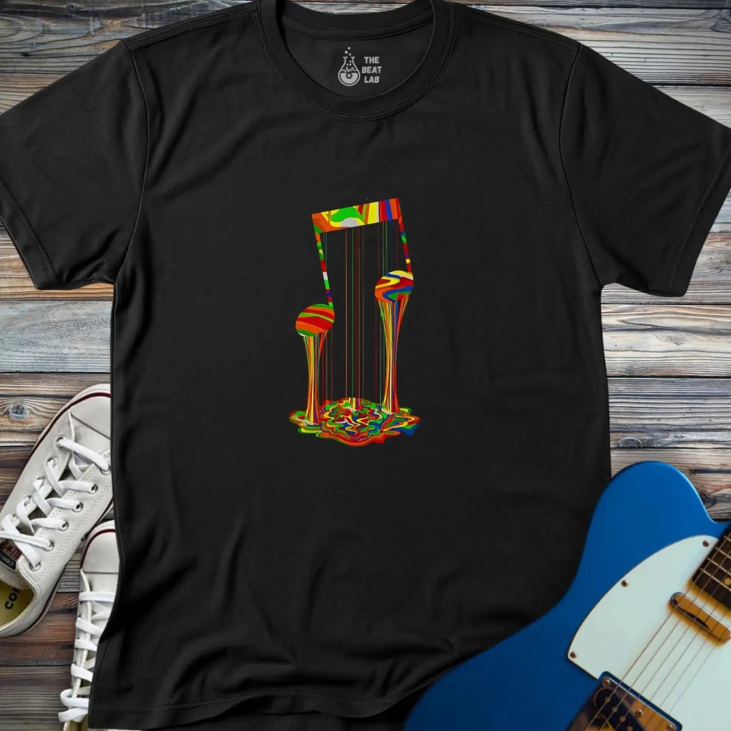 Melting Note T-shirt - Black / S - T-Shirt